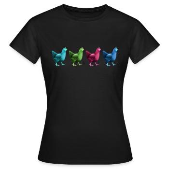 hühner hühnerleben auf dem dorf retrohuhn - Frauen T-Shirt - Schwarz - Vorne - AI Model Female 172 dark (172cm)