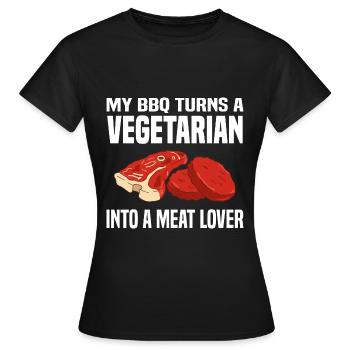 BBQ - Women's T-Shirt - black - Front - AI Model Female 172 dark (172cm)