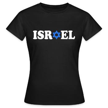 Israel - T-shirt Femme - noir - Devant - AI Model Female 172 dark (172cm)