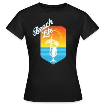 strand - Vrouwen T-shirt - zwart - Voor - AI Model Female 172 dark (172cm)