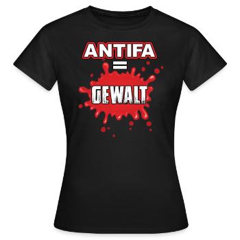Antifa violence Free media left fascists politics - Women's T-Shirt - black - Front - AI Model Female 172 dark (172cm)