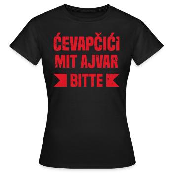 Cevapcici avec des spécialités de grillades Ajvar - T-shirt Femme - noir - Devant - AI Model Female 172 dark (172cm)