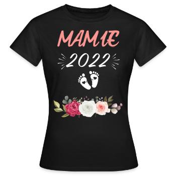 Mamie 2022 idée cadeau futur mamie - T-shirt Femme - noir - Devant - AI Model Female 172 dark (172cm)