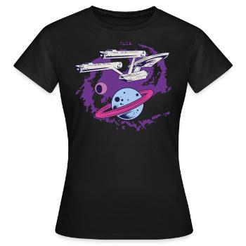 Star Trek The Original Series Enterprise Planet - Women's T-Shirt - black - Front - AI Model Female 172 dark (172cm)