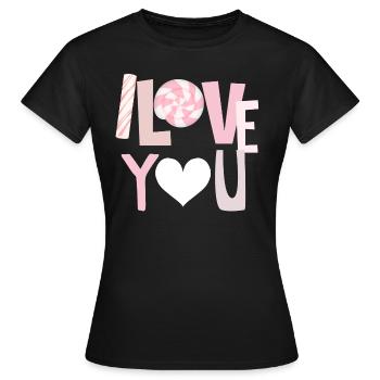 I love you - T-shirt Femme - noir - Devant - AI Model Female 172 dark (172cm)