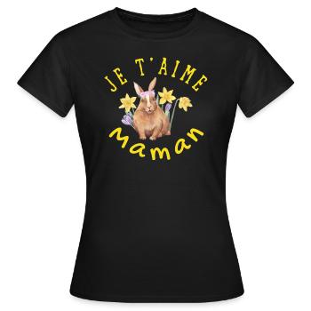 Je t'aime maman - T-shirt Femme - noir - Devant - AI Model Female 172 dark (172cm)
