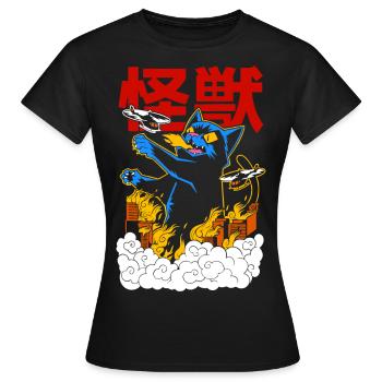 MIAOU MONSTER - T-shirt Femme - noir - Devant - AI Model Female 172 dark (172cm)