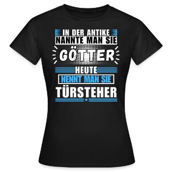 Les dieux dans l’Antiquité. Aujourd’hui videur - T-shirt Femme - noir - Devant - AI Model Female 172 dark (172cm)