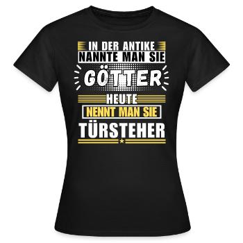Les dieux dans l’Antiquité. Aujourd’hui videur - T-shirt Femme - noir - Devant - AI Model Female 172 dark (172cm)