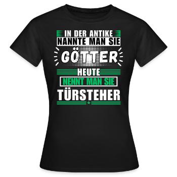Les dieux dans l’Antiquité. Aujourd’hui videur - T-shirt Femme - noir - Devant - AI Model Female 172 dark (172cm)