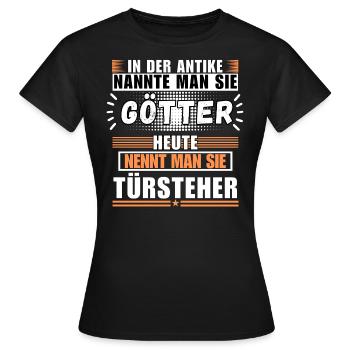 Les dieux dans l’Antiquité. Aujourd’hui videur - T-shirt Femme - noir - Devant - AI Model Female 172 dark (172cm)