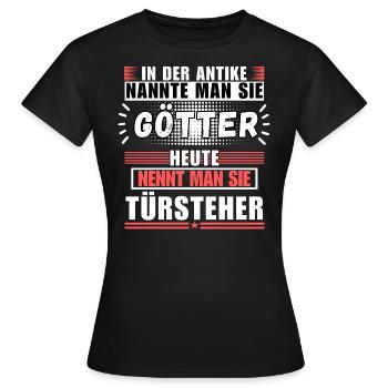 Les dieux dans l’Antiquité. Aujourd’hui videur - T-shirt Femme - noir - Devant - AI Model Female 172 dark (172cm)