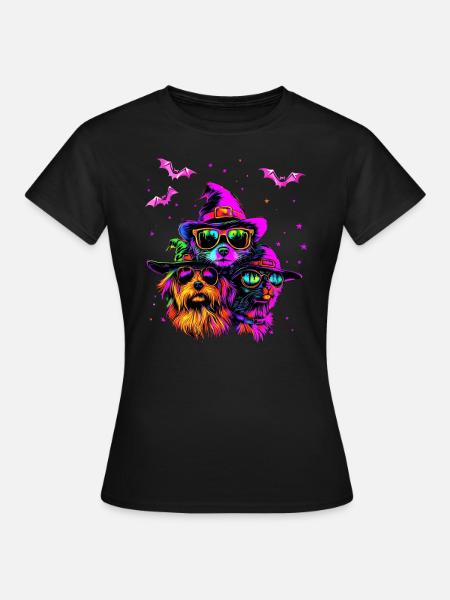 Occhiali per cani e gatti Halloween Cool, colore neon - Maglietta da donna - nero