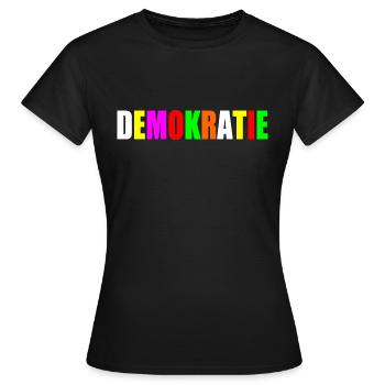Démocratie - T-shirt Femme - noir - Devant - AI Model Female 172 dark (172cm)