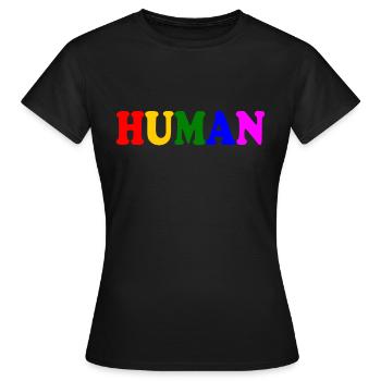 Human - Women's T-Shirt - black - Front - AI Model Female 172 dark (172cm)