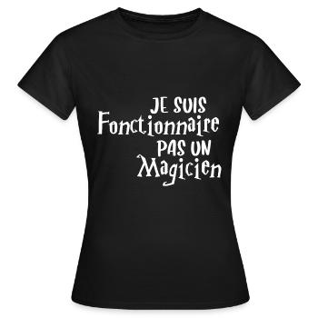 Fonctionnaire Humoristique Fonctionnaire - T-shirt Femme - noir - Devant - AI Model Female 172 dark (172cm)