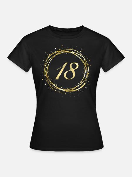 18 - Vrouwen T-shirt - zwart