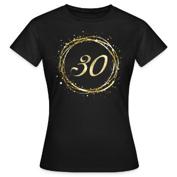 30 - Women's T-Shirt - black - Front - AI Model Female 172 dark (172cm)