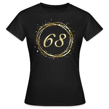68 - Frauen T-Shirt - Schwarz - Vorne - AI Model Female 172 dark (172cm)