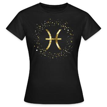 Fische Sternzeichen - Frauen T-Shirt - Schwarz - Vorne - AI Model Female 172 dark (172cm)