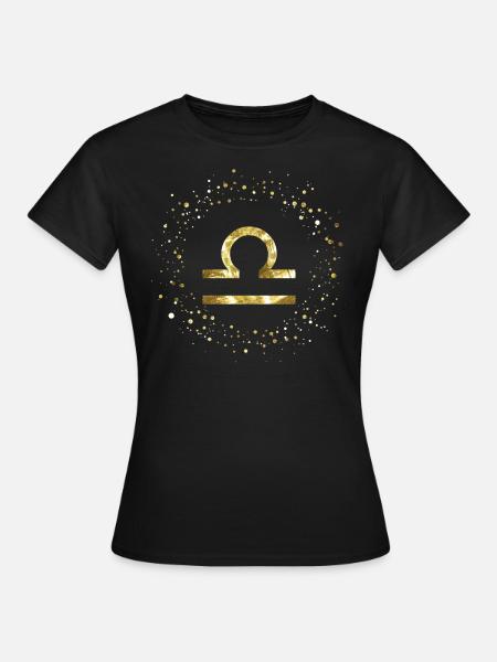Waage Sternzeichen - Frauen T-Shirt - Schwarz