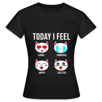 Heute Gefuehle Anime Japanisch Manga - Frauen T-Shirt - Schwarz - Vorne - AI Model Female 172 dark (172cm)