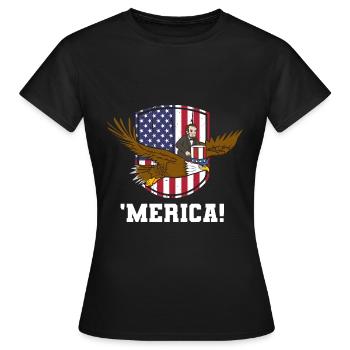 USA Flagge | Patriot Patriotismus Amerika Geschenk - Frauen T-Shirt - Schwarz - Vorne - AI Model Female 172 dark (172cm)