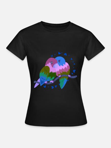 Birds in Love - Women's T-Shirt - black