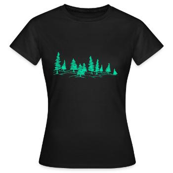 Tannen - Frauen T-Shirt - Schwarz - Vorne - AI Model Female 172 dark (172cm)