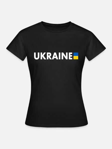 Ukraina - Dame-T-shirt - sort