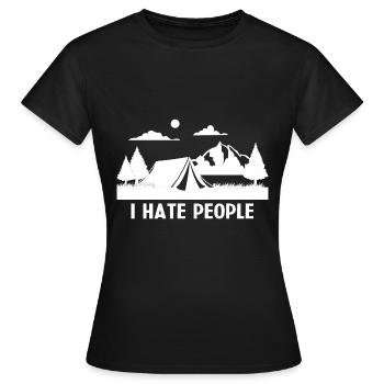 Camping Lustig Wandergebirge Natur - Frauen T-Shirt - Schwarz - Vorne - AI Model Female 172 dark (172cm)