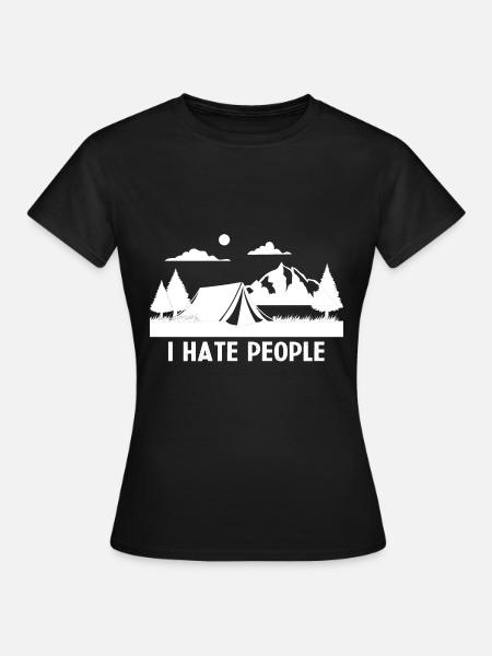 Camping Lustig Wandergebirge Natur - Frauen T-Shirt - Schwarz