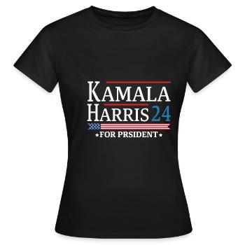 Kamala Harris 2024 für den Wahlkampf - Frauen T-Shirt - Schwarz - Vorne - AI Model Female 172 dark (172cm)