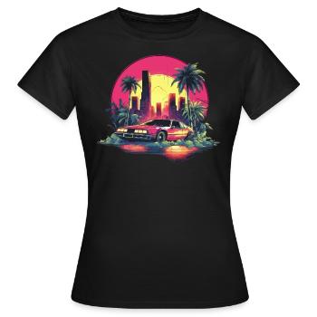Retro 80s Vintage Car - Frauen T-Shirt - Schwarz - Vorne - AI Model Female 172 dark (172cm)