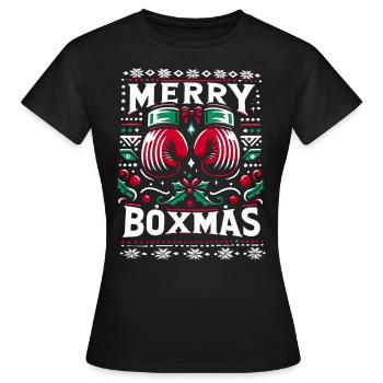 Boxer Weihnachtsgeschenk - Frauen T-Shirt - Schwarz - Vorne - AI Model Female 172 dark (172cm)