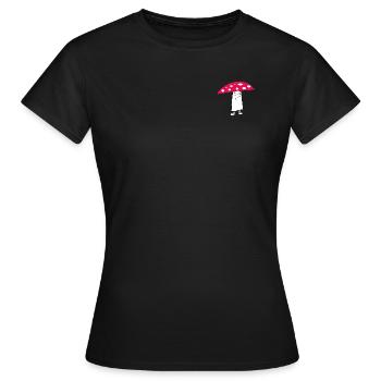 champignon triste - T-shirt Femme - noir - Devant - AI Model Female 172 dark (172cm)