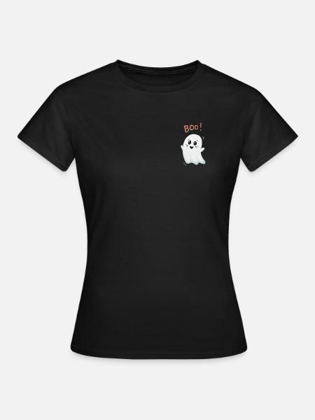 Boo Geist: Niedlicher Ghost - Frauen T-Shirt - Schwarz
