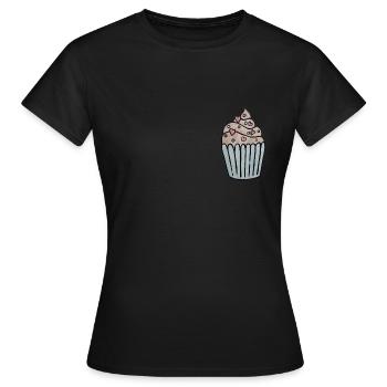 Cupcake mit Herz - Frauen T-Shirt - Schwarz - Vorne - AI Model Female 172 dark (172cm)