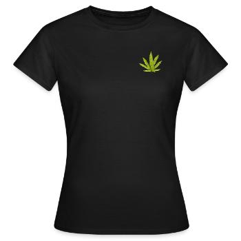 Hanfblatt - Frauen T-Shirt - Schwarz - Vorne - AI Model Female 172 dark (172cm)