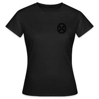 Barettabzeichen Artillerie klein Brust - Frauen T-Shirt - Schwarz - Vorne - AI Model Female 172 dark (172cm)