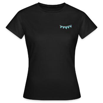 Pennant Garland _outline_white_blue - Women's T-Shirt - black - Front - AI Model Female 172 dark (172cm)