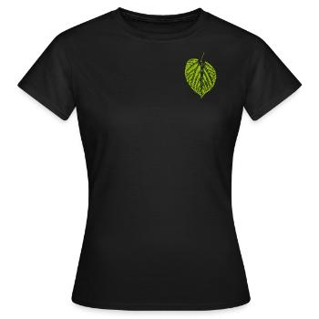 Feuille de tilleul / feuille LINDE - Nature & Forêt - T-shirt Femme - noir - Devant - AI Model Female 172 dark (172cm)