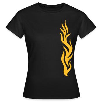 Flamme, Feuer, pyro, Feuertanz, Jonglage - Frauen T-Shirt - Schwarz - Vorne - AI Model Female 172 dark (172cm)
