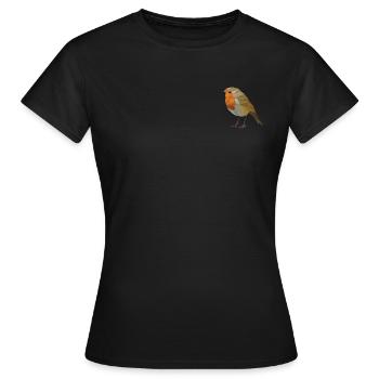 Rotkehlchen Polygonal Vogelkunde - Frauen T-Shirt - Schwarz - Vorne - AI Model Female 172 dark (172cm)