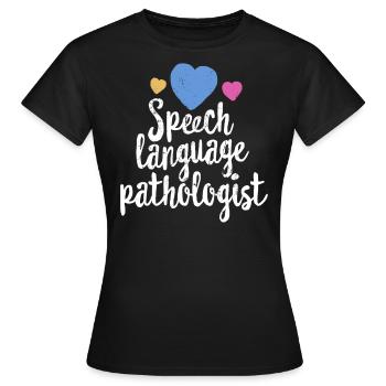 L’orthophoniste Shirt Discours - T-shirt Femme - noir - Devant - AI Model Female 172 dark (172cm)