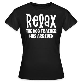 Chien d’assistance Dresseur Chemise Relax Le Dresseur de chiens - T-shirt Femme - noir - Devant - AI Model Female 172 dark (172cm)