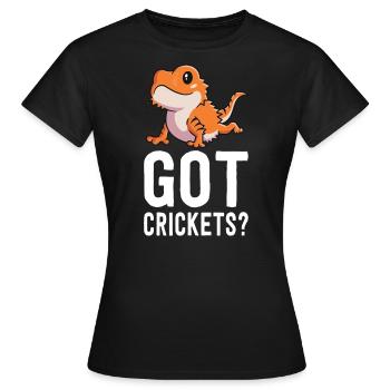 Got Crickets Bearded Dragon Shirt Funny Reptile - Women's T-Shirt - black - Front - AI Model Female 172 dark (172cm)