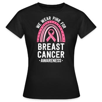 Nous portons une correspondance rose de sensibilisation au cancer du sein - T-shirt Femme - noir - Devant - AI Model Female 172 dark (172cm)