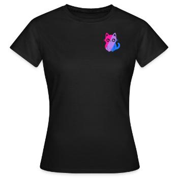 Subtil Bi Pride Kawaii Katze Minimalistisch Bisexuell - Frauen T-Shirt - Schwarz - Vorne - AI Model Female 172 dark (172cm)