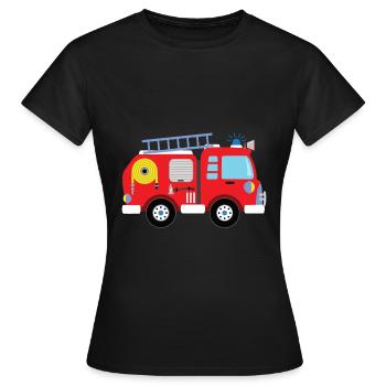 Camion de pompiers voiture de pompiers - T-shirt Femme - noir - Devant - AI Model Female 172 dark (172cm)
